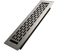 Howeall 2x12 Inches Heavy Duty Walkable Floor Register - Easy Adjust Air Supply Lever Decorative Floor Vent Covers - Boston Design Vent Covers for Home - Satin Nickel