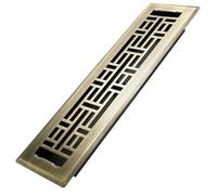 Howeall 2x12 Inches Heavy Duty Walkable Floor Register Easy Adjust Air Supply Lever Floor Vents - Seattle Design - Vent Cover for Home Floor - Antique Brass