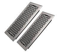 Howeall 4x12 Inches 2 Pack Heavy Duty Walkable Floor Register - Easy Adjust Air Supply Lever Decorative Floor Vent Covers - Boston Design Vent Covers for Home - Satin Nickel
