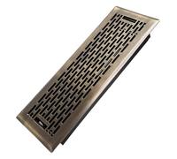 Howeall 4x12 Inches Heavy Duty Walkable Floor Register - Easy Adjust Air Supply Lever Decorative Floor Vent Covers - Boston Design Vent Covers for Home - Antique Brass