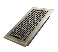Howeall 4x8 Inches Heavy Duty Walkable Floor Register - Easy Adjust Air Supply Lever Decorative Floor Vent Covers, Boston Design Vent Covers for Home - Antique Brass