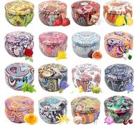 Howemon Scented Candles Gift Set, Natural Soy Wax Portable Travel Tin Candles Women Gift with Strongly Fragrance Essential Oils for Stress Relief and Aromatherapy - 16 Pack
