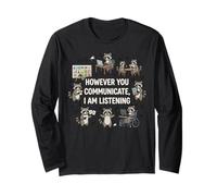 However You Communication Im Listening AAC SLP Raccoon Long Sleeve T-Shirt
