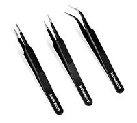HowFixit Precision Tweezers Set for Working with Small Parts, Anti-Static, Non-Magnetic, Acid-Proof, Anti-Corrosion, and Indispensable for Repair Electronics and Soldering