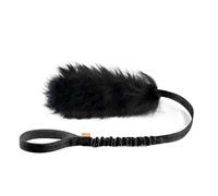 HOWGO Dog Bungee Chaser Toy 100% Sheepskin Bungee Chaser Toy, Rope Foy,Tug Toy for All Breeds (Black, Small)