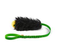 HOWGO Dog Rope Toy,Dog Bungee Chaser 100% Sheepskin,Sheep Smell Tug Toy for All Breeds (Green, with rubber ball)