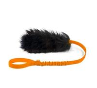 HOWGO Dog Rope Toy,Dog Bungee Chaser 100% Sheepskin,Sheep Smell Tug Toy for All Breeds (Orange, Long without Ball)