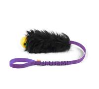 HOWGO Dog Rope Toy,Dog Bungee Chaser 100% Sheepskin,Sheep Smell Tug Toy for All Breeds (Purple, with rubber ball)