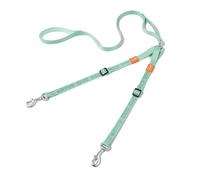 HOWGO Double Dog Leash, No Tangle 360° Swivel, Adjustable Two Padded Handles, Double Clip Dog Leash Coupler Splitter for 30~150 lbs Large and Medium Breeds (Mint Green, 4/5'' x 4.8 FT, UltraLight)