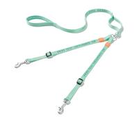 HOWGO Double Dog Leash, No Tangle 360° Swivel, Adjustable Two Padded Handles, Double Clip Dog Leash Coupler Splitter for 0~50 lbs Small and Medium Breeds (Mint Green, 2/3'' x 4.8 FT, UltraLight)