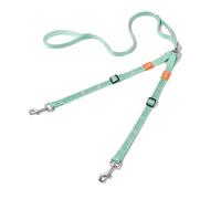 HOWGO Double Dog Leash, No Tangle 360° Swivel, Adjustable Two Padded Handles, Double Clip Dog Leash Coupler Splitter for 30~150 lbs Large and Medium Breeds (Mint Green, 4/5'' x 4.8 FT, Std)