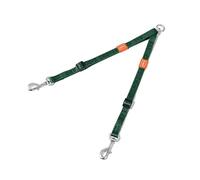 HOWGO Double Dog Leash, No Tangle 360° Swivel, Adjustable Two Padded Handles, Double Clip Dog Leash Coupler Splitter for 0~50 lbs Small and Medium Breeds (Green, 2/3'' x 0.9 FT, UltraLight)