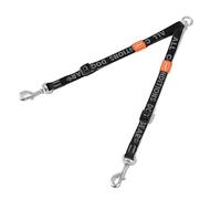 HOWGO Double Dog Leash, No Tangle 360° Swivel, Adjustable Two Padded Handles, Double Clip Dog Leash Coupler Splitter for 30~150 lbs Large and Medium Breeds (Black, 4/5'' x 0.9 FT, UltraLight)