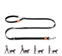 HOWGO Hands Free Dog Leash with Padded Handle,Multifunctional Crossbody Waist Leash for Walking Running Jogging Training,7.5 FT Nylon Adjustable Length for All Breeds(Black, Standard)