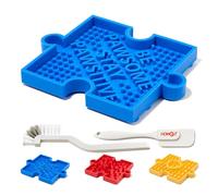 HowGo Puzzle Slow Feeder Blow with 38+ Suction Cups| Heavy Duty Maze Enrichment Lick Mat BPA-Free Silicone | Reduce Boredom Anxiety Free Combination for Dogs (1PC, Blue)