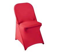 Howhic Folding Chair Covers for Party - 12pcs, Red Universal Spandex Fitted Chair Covers for Wedding, Banquet, Conference