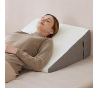Wedge Pillow with Foam Top for Sleeping,Reading and Rest, 8 Inch Elevated Support Triangle Bed Pillow for Legs and Back Support with Washable Cover