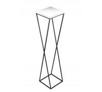 HowHomely 70 cm Flower Stand with MDF Board Black / White Loft