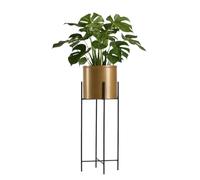 HowHomely 75 cm Decorative Flower Pot Stand Metal Black Gold