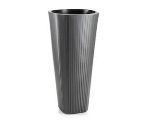 HowHomely Anthracite Flower Pot Large 38.8 x Height 80.7 cm with Plant Pot Insert - Durable and Lightweight Plastic Planter for Decoration Living Room Garden or Patio