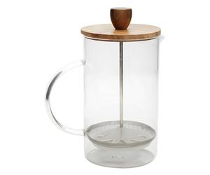 HowHomely Coffee Maker Glass Coffee Maker NATURO 850 ml Espresso Pot Coffee - French Press Coffee Pot with Wooden Handle - Manual Glass Coffee Machine - for Filter Coffee Espresso Cold Brew