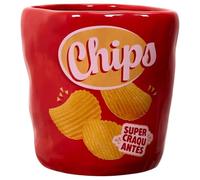 HowHomely Decorative Bowl Ceramic Container for Chips Red Ceramic Snack Bowl