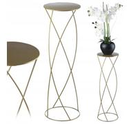 HowHomely Decorative Flower Stand Metal 70 cm Round Gold Modern Loft Style