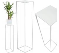 HowHomely Flower Stand Metal White 100 cm High - Solid and Robust Metal Flower Stool - Plant Stand for Decoration in Living Room, Bedroom or Office