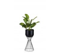 HowHomely Loft Planter Black Metal with Frame 46 x 20 x 20 cm