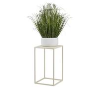 HowHomely Metal Flower Stand, Cream, 40 cm High, Solid and Robust Metal Flower Stool, Plant Stand for Decoration in Living Room, Bedroom or Office