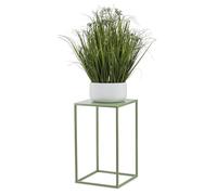 HowHomely Metal Flower Stand, Green, 40 cm High, Solid and Robust Metal Flower Stool, Plant Stand for Decoration in Living Room, Bedroom or Office