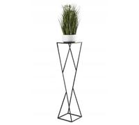 HowHomely Modern flower column in loft style, black, 100 cm, X-shape