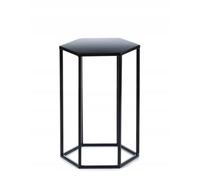 HowHomely Modern flower stand made of metal, 40 cm, hexagonal, black