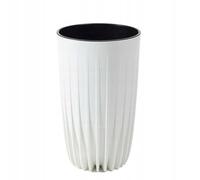 HowHomely Plastic Flower Pot 42 cm with Plant Pot Insert 25 cm Diameter - Durable and Lightweight Planter in White for Decoration Living Room Garden or Patio