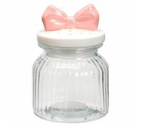 HowHomely Storage Jar Glass Jar with Lid Storage Jar Candy Jar Biscuit Jar Pink Dolomite 680 ml Storage Container Kitchen Decorative