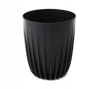 HowHomely Stripped ECO Flower Pot, Plant Pot, 25 x 30 cm, Modern Flower Pot, Small Plastic, Recycled Flower Pot, Plastic, Indoor and Outdoor Large - Black