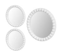 HowHomely Wall Mirror Set of 3 Decorative Mirrors Round White 25 cm Frame Mirror Living Room Bedroom Hallway Wall Decoration