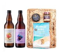 Howies Cider Wicker Trays | Original 4.5% ABV & Berry Ciders 3.4% ABV | Snowdonia Black Bomber Cheese 200g | Stokes Chutney & Blanco Niño Tortilla Chips