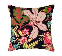 Howie's Needlepoint Needlepoint Kits for Adults, Pillow Front Cross Stitch Kit with Embroidery Pattern on Canvas, Yarn, 2 Needles and Instruction, 16 x 16inch(Vintage Flowers 2)