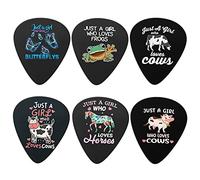 Howilath 6Pcs Heavy Guitar Picks Premium Celluloid Picks Fit for Electric, Acoustic, or Bass Guitar 0.96mm - Just a girl Loves Animals