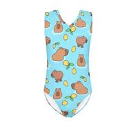 Howilath Capybara Swimsuit Lemon Girl Swimming Costume Cute Animals Fruits Bathing Suit Blue Pool Sweet Cute Swimwear-11-12