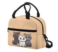 Howilath Cat Lunch Bag for Girls Cute Cool Bag Lunch Box Container Tote Bags for School Picnic or Beach Insulated Lunch Bags with Shoulder Strap