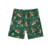 Howilath Christmas Kids Colorful Lights Snowflake Swim Shorts Sloths Xmas Hat Green Boy's Swimming Boxers Children Summer Beach Board Trunks Age 9-10
