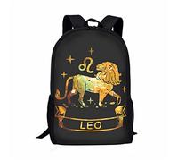 Howilath Constellation Bag Leo Birthday Gift for Students Girls Boys, Golden Fancy Galaxy Star Lion Leo Logo Print with Breathable Strap