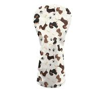 Howilath Cute Dachshunds Soft Lined Golf Head Covers for Driver, Fairway Wood, Hybrid | Polyester Interior with Anti-Scratch Protection for Club Heads