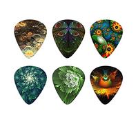 Howilath Elegant Art Flower Novelty Design 6 Pcs Guitar Picks Variety, Guitar Picks Set of 6 Harmony Picks Premium Plectrums