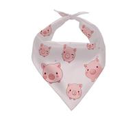 Howilath Funny Cartoon Pigs Pattern Dog Bandana, Polyester Dog Scarf, Triangle Bib Accessories