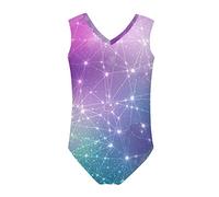 Howilath Galaxy Swimwear for Summer Bikini Bathing Suit, Girls Gift Fancy Purple Gradient Starry Night Costellation Pattern Swimsuit, Age 11-12