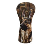 Howilath German Shepherd Golf Headcovers for Driver, Fairway Woods, Hybrid, PU Leather Club Protection Covers