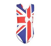 Howilath Girl British Flag Print Swimming Costume,English Flag Bow-Knot Pattern Kids One-Piece Swimwear Aged 3-14 Years